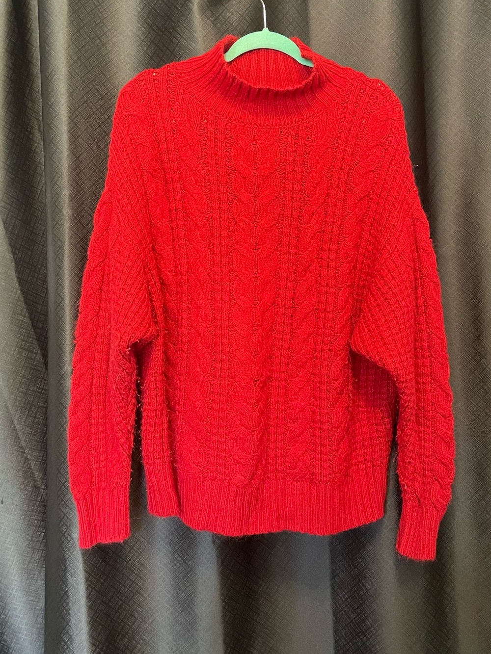 Ava & Viv Red Cable Knit Turtleneck Sweater